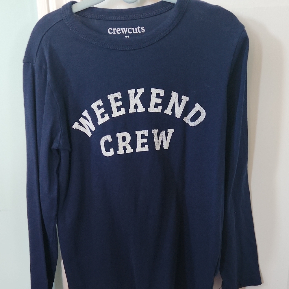 Crewcuts Navy 'Weekend Crew' Long Sleeve Tee